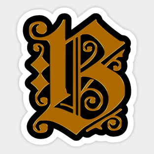 Golden Letter B Sticker